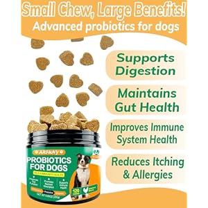 Probiotics Chews for Dogs with Prebiotic & Digestive Enzymes,Support Gut Health, Digestion, Immunity, Relief Seasonal Allergies, Diarrhea, Constipation (Chicken Flavor / 120 Chews) Probiotics Chews for Dogs with Prebiotic & Digestive Enzymes,Support Gut Health, Digestion, Immunity, Relief Seasonal Allergies, Diarrhea, Constipation (Chicken Flavor / 120 Chews)