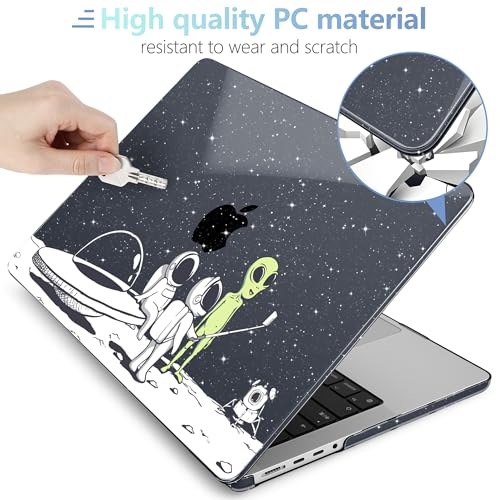 Image of MEEgoodo Case for MacBook Pro 16 inch 2026 2024 2023 2021, Laptop Hard Shell Compatible with M5 M4 M3 M2 M1 Pro /Max Chip, Fit Model A3429 /A3428 /A3403 /A3186 /A2991 /A2780 /A2485, Astronauts & Alien