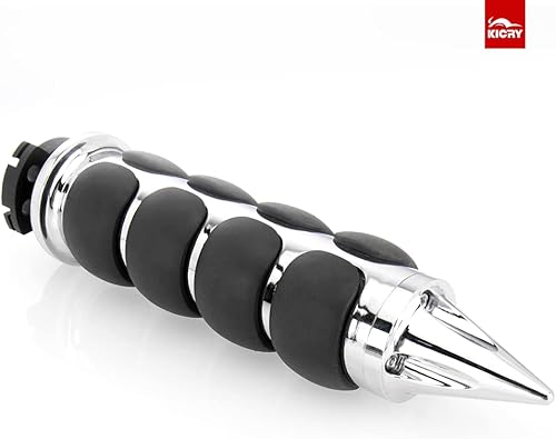 Miniatura 2 de KICRY Empuñaduras de mano para motocicleta de 1 pulgada para manillar de acelerador, 0.984 in, goma de aluminio cromada, negra, compatible con