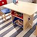 KidKraft Wooden Star Table & Chair Set with 4 Storage Bins, Children's Furniture – Red, Blue & Natural
