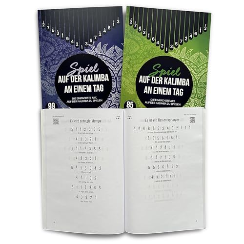 Spiel auf der Kalimba an einem Tag! Paket: 3 Bücher für Anfänger, Ratgeber + 246 einfache Lieder & Videoaufnahmen