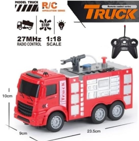 Image of HALO NATION Remote Control Fire Engine With Real Water Spray - 4 Channel RC Truck With Working Head Light, Big Size Remote, Red