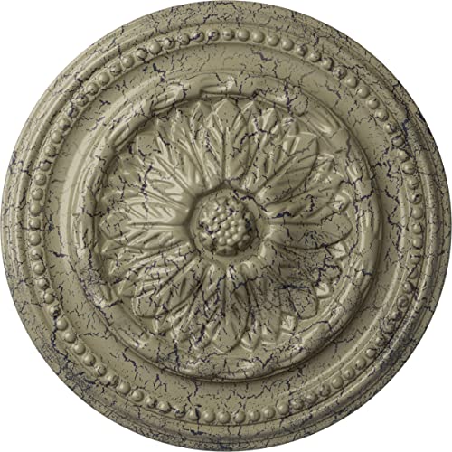 Image of Ekena Millwork CM15CHCSC 15 3 /4 inchOD X 1 7 /8 inchP Chester Ceiling Medallion Fits Canopies Up to 2 1 /4 inch, Castle Stone Crackle