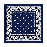 WedDecor Bandana Cotton Unisex Head Scarf Wide Headband Lightweight, Breathable Fashion Accessory for Riding, Hiking, Fishing, Cycling, Outdoor Activities, Navy, 54cm