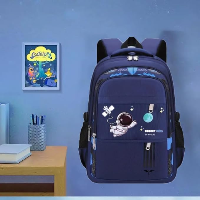 Image of Impulse Astronaut 27L Unisex Stylish &Trendy Water Resistant Printed Bag, College Travel 5 Compartment Backpack, School Bag For Boys & Girls