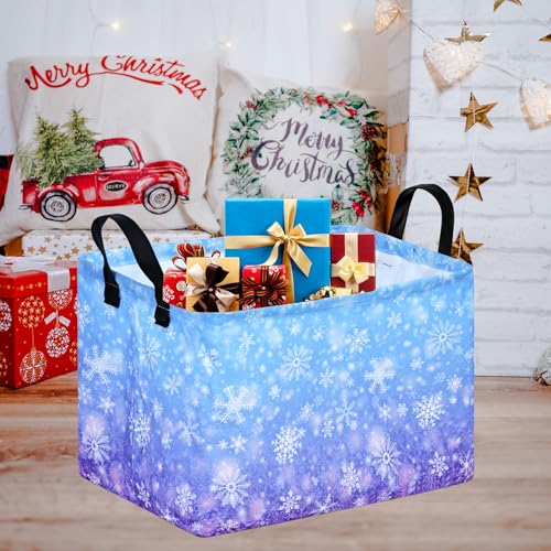 Image of Christmas Gift Storage Basket Rectangle Storage Organizer for Nursery Hamper Home Bedroom Laundry Hamper Shelf Baskets.