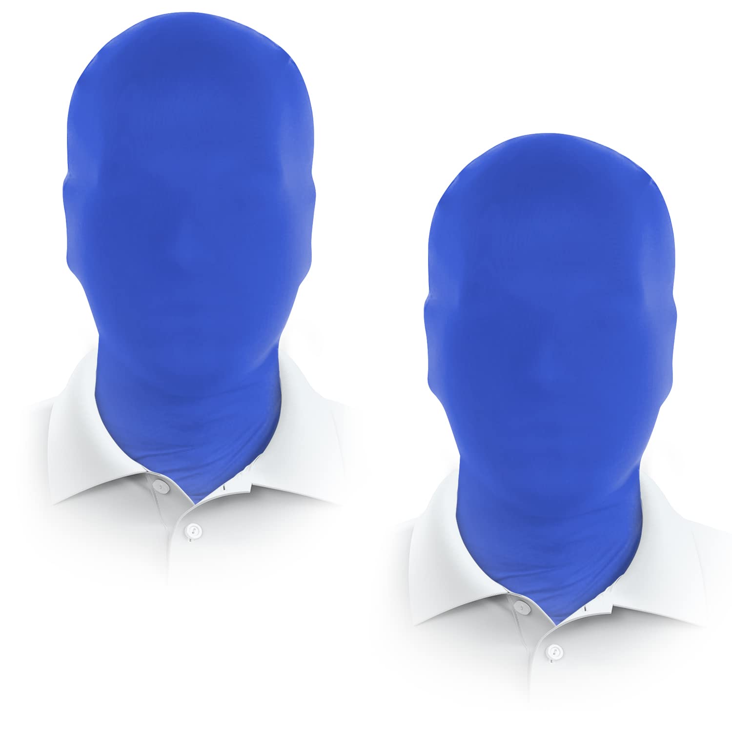 2 Pieces Full Face Mask, BW 2nd Skin Masks,Halloween Spandex Hood for Unisex Cloth (one size, Bue)