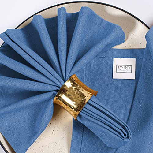 Twiny Threads Cloth Napkins 100% Cotton 17 X 17 Inch Dinner Napkins Set Of 12 Cotton Dinner Table Napkin Soft Washable Hotel Quality Kitchen Napkins For Home, Restaurant, Wedding - Sky Blue #TOP4