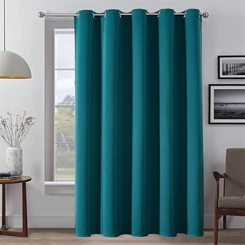 GYROHOME Cortinas Opacas con Ojales, Suaves y duraderas, Cortinas Opacas para oscurecer la habitación, 1 Panel, para Sala de Estar y Dormitorio, Verde Azulado, 254 x 243 cm