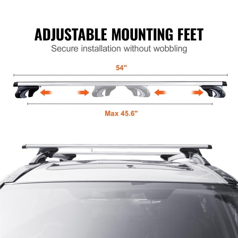 Barras portaequipajes de techo universales con barra transversal ajustable de SUV 4