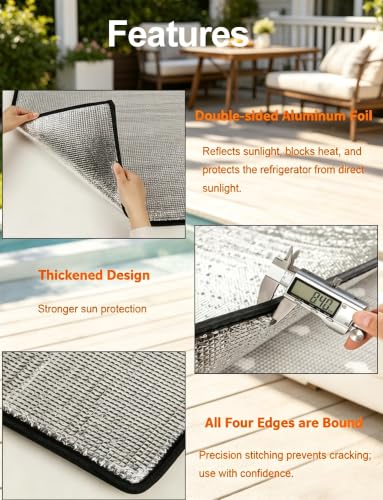 Funda para refrigerador con protección solar y aislamiento térmico de 50x130 cm 4