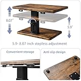 Fydeamer Wooden Monitor Stand with Storage Drawer, Height Adjustable Desk Stand for Laptop, PC Monitor & Desktop Computers (Walnut) - Image 4