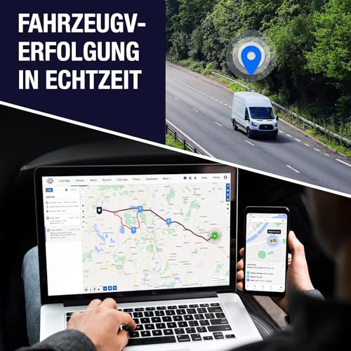 GpsLive Geo Track GPS Tracker Auto, Wohnmobil, Kfz | Made in Europe | Einfache Installation | Livetracking mit App | Keine SIM benötigt | GPS Tracker Sender | Peilsende
