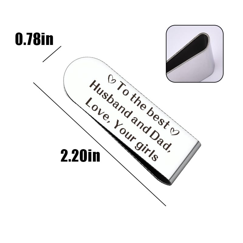 Engraved Money Clip for Dad Gifts from Daughter Wife, Dad Birthday Gift for Men Father Daddy Dads Money Clips for Cash Clip for Men Father Daddy Dads Birthday Gifts from Daughter Wife2