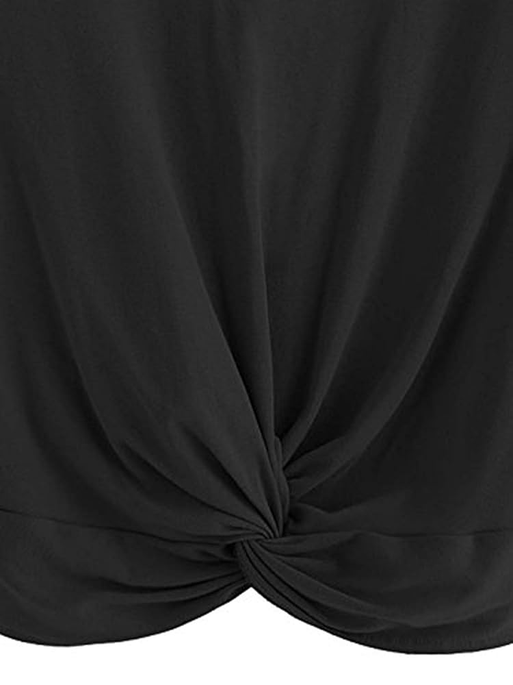 MakeMeChic Women's Summer Crop Top Solid Short Sleeve Twist