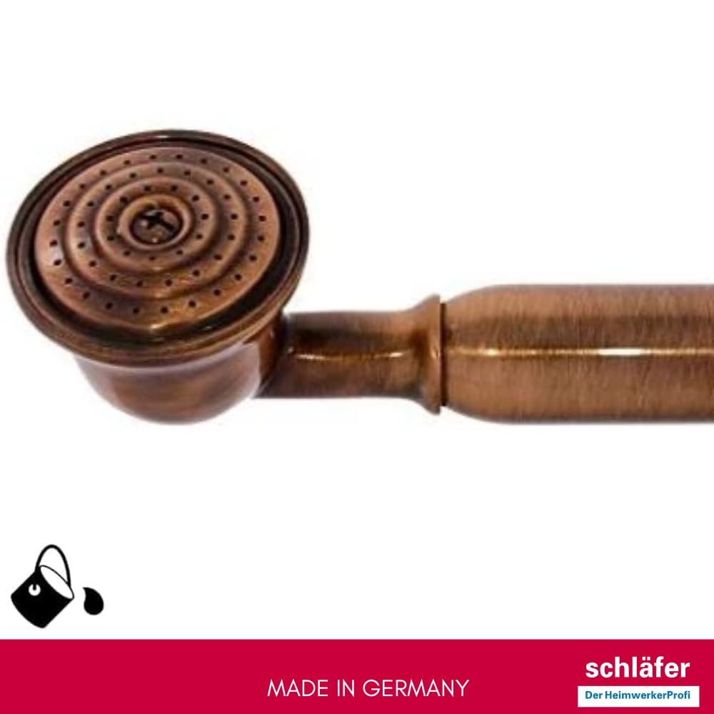 Schläfer 81132110 | Soffione Doccia Anticalcare, Doccino per Doccia Universale Stile Retrò, Cornetta Doccia, Telefono per Doccia, Finitura Rame Antico