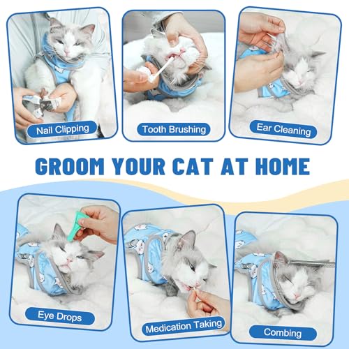 Supet Rede de cuidados para gatos, rede autoadesiva para cortadores de unhas para gatos, tecido maci