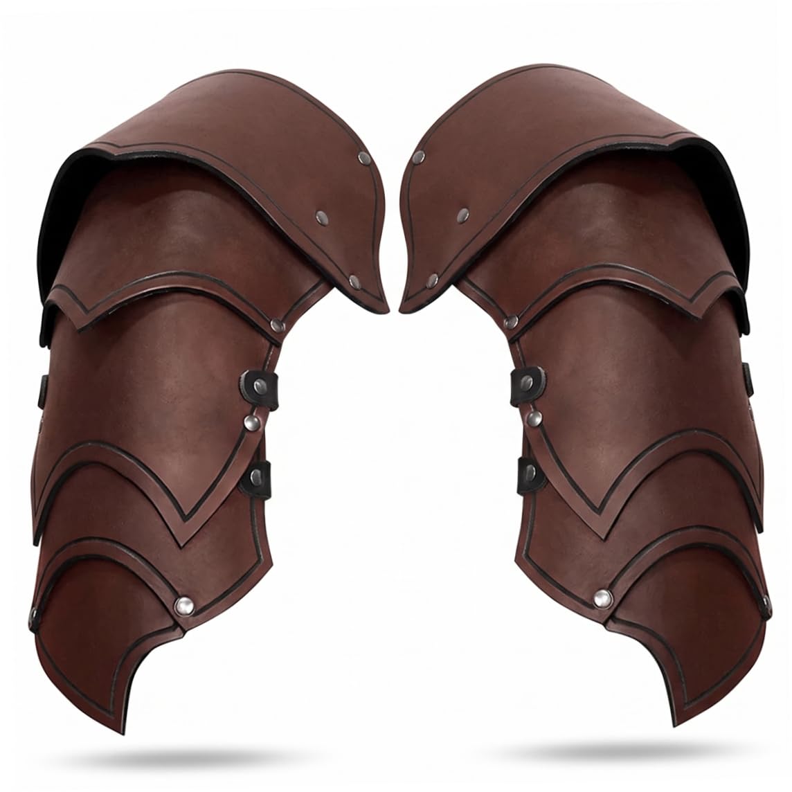 Armadura Medieval para Hombres, Armadura integrada para Hombros y Pecho, Vikingo para actuaciones de Cosplay de Larp - Marrón