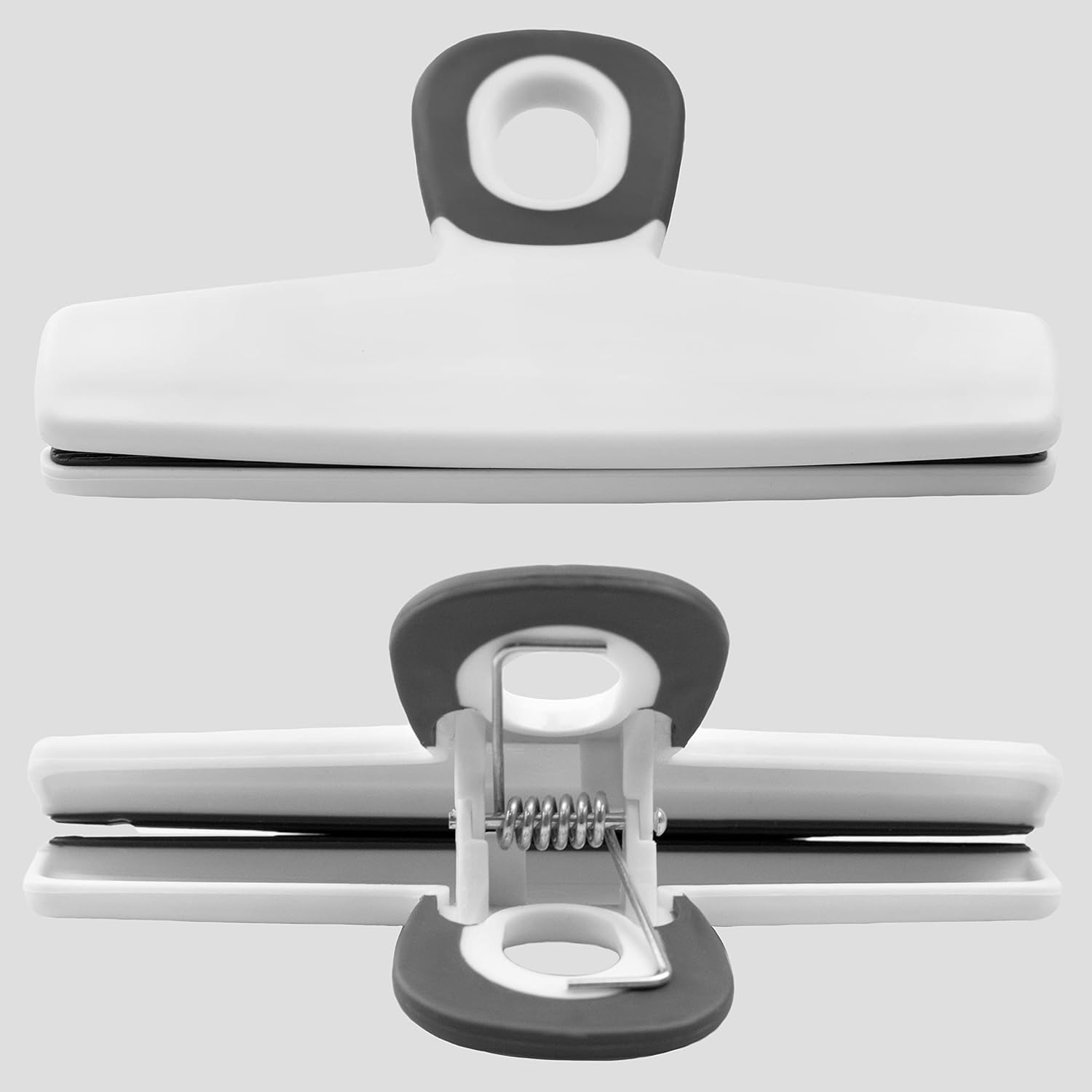 Large Clips, Set of 5 Large Clips, Clips for chip Bags, Clips for Dog Food Bags, Clip for chip Bags, Clips for Bread Bags (5 Units White)