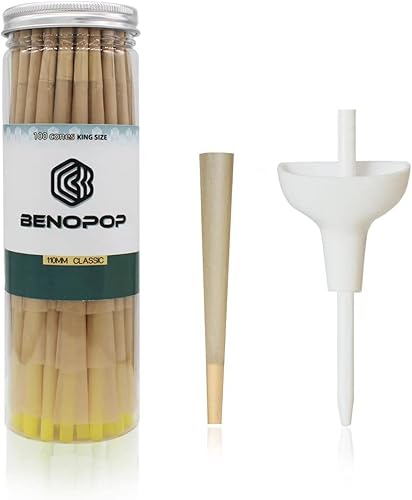 Cono preenrollado  Conos de papel de liar  (4.33 pulgadas4.331 in)  Paquete de 100  Papel de liar marrón de 4.331 in de combustión lenta