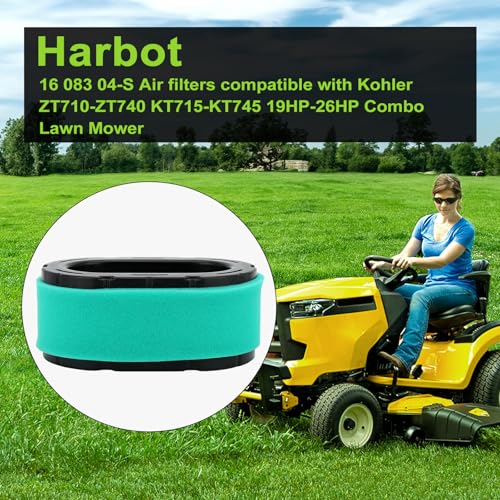Harbot 16 083 04-S Air Filter For Kohler KT610 KT620 KT715 KT725 KT730 KT735 KT740 Engine Lawn Mower(2Pack)