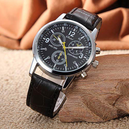 Image of 6 Pack Men's Leather Quartz Watch Geneva Casual Dress Wrist Band Watches Wholesale Lots Set Men Watches Pack (6pcs-C005)