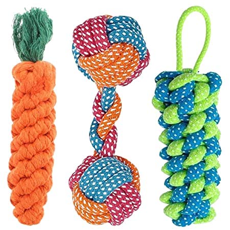 RvPaws Pet Sisal Rope Rattle Scratcher Molar Shape Toy with Colorful Feather Dog Toys for Playing and Teeth Cleaning Training (Pack of 3) (B0B1QPKYPB) Amazon Price History, Amazon Price Tracker