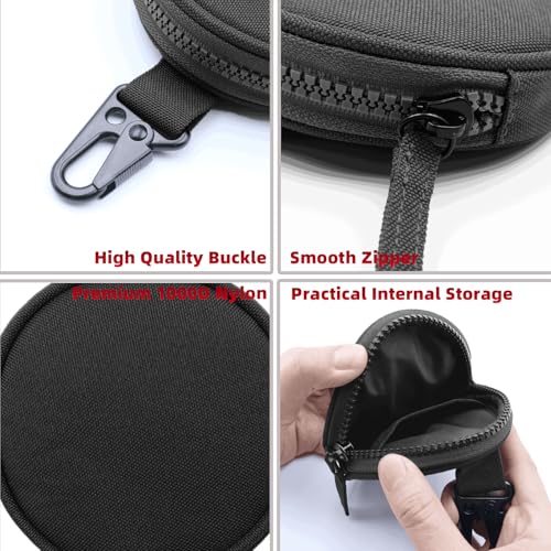 Image of Tactical EDC Pouch for Men - 1000D Nylon Round Small Utility, Triangle Buckle Belt, Water-Repellent EDC Organizer, Coin Pouch for Keys & Earbuds
