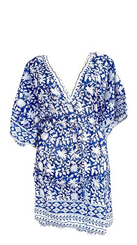 Rastogi Handicrafts 100% Baumwolle Handblockdruck Badeanzug Cover Up Strand Kaftan Damen Druck Kaftan 6 Cover