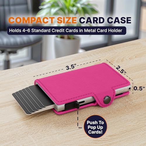 Image of Conceal Plus Pop Up Wallet for Women | Slim RFID Blocking Card Holder for Small Purses & Crossbody Bags | Minimalist Aluminum Wallet | Holds 4-6 Cards | Compact Travel Wallet