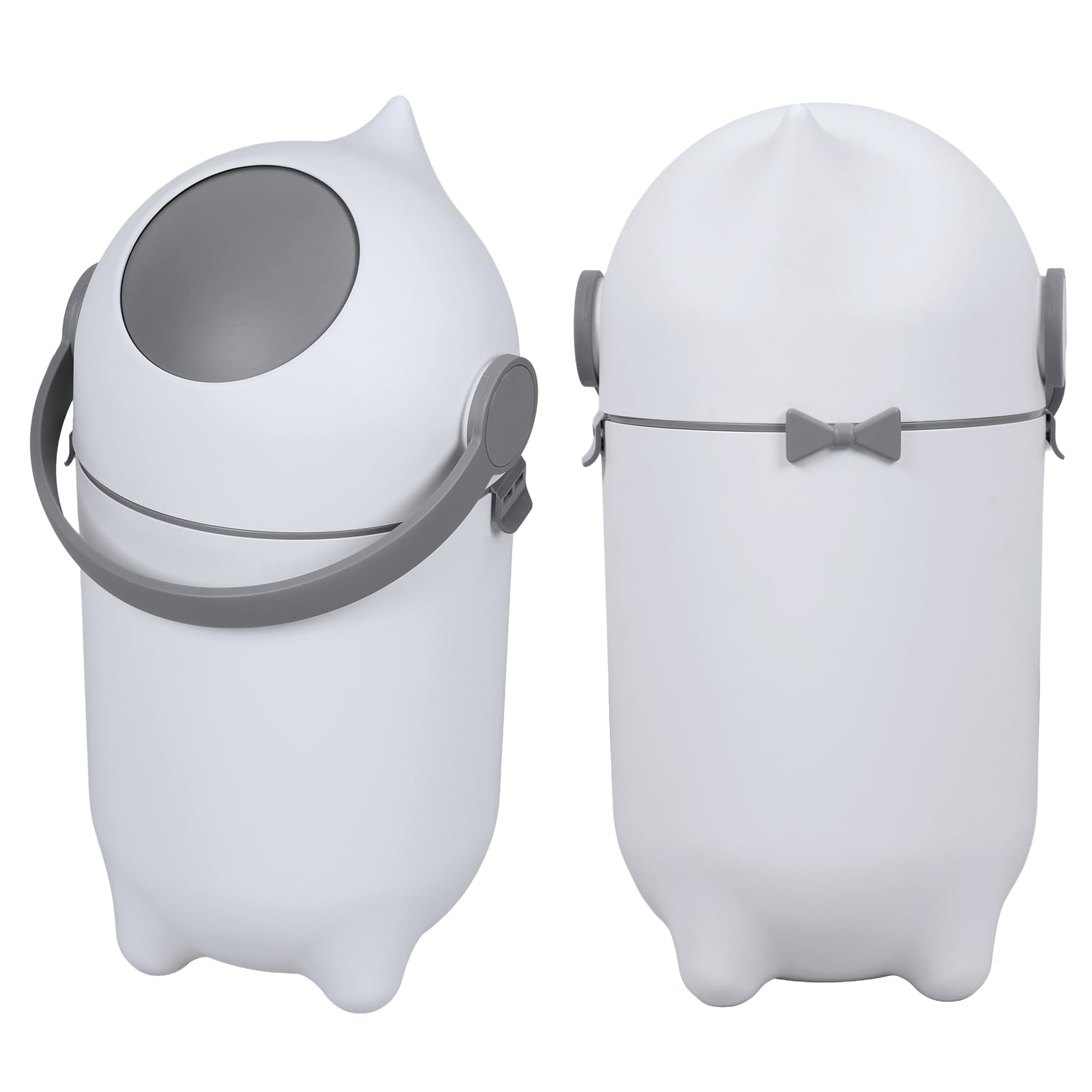 woshapce Nappy Bin with Airtight Lid, Odour Control Nappy Disposal Bin, 15L Nursery Waste Bin Holds Up to 16 Nappies, Easy Handle Baby Nappy Bin for Home Use (White)