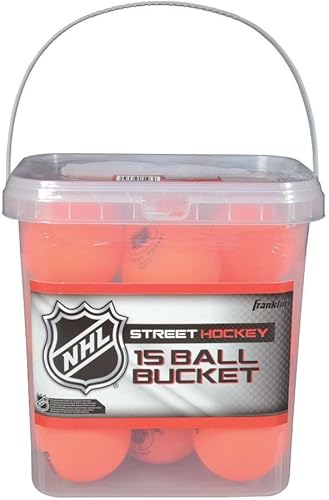 Franklin Sports NHL - Pelotas de hockey de calle, sin rebote para calle al aire libre + pelotas de hockey sobre ruedas, tamaño oficial para jóvenes
