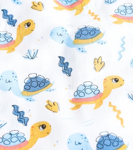 Image of YUV Baby Girls & Boys 100% Cotton Muslin Jabla Printed Snap Button T-Shirts, Pack of 5