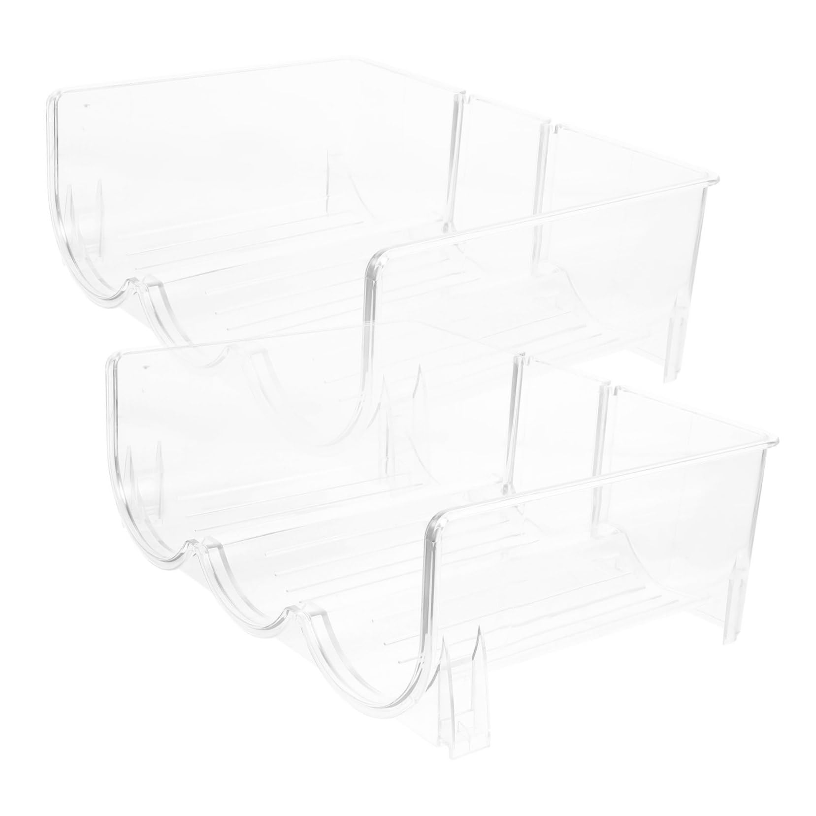PRETYZOOM Casier à Bouteilles en Pet, Support Empilable et Démontable, Base Large et Stable, pour Comptoir Cuisine et Réfrigérateur, Rangement 2 Pièces