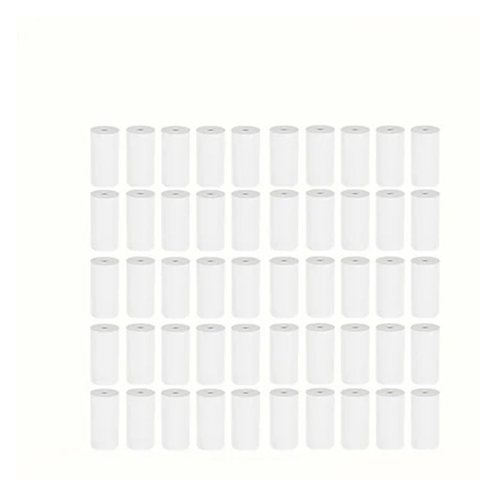 Papier Thermique Recharge d'appareil Photo instantané for Enfants, Impression Thermique sans Noyau, for caisses enregistreuses Portables de 57 mm, imprimante Mobile(50 Rolls No-Sticky)