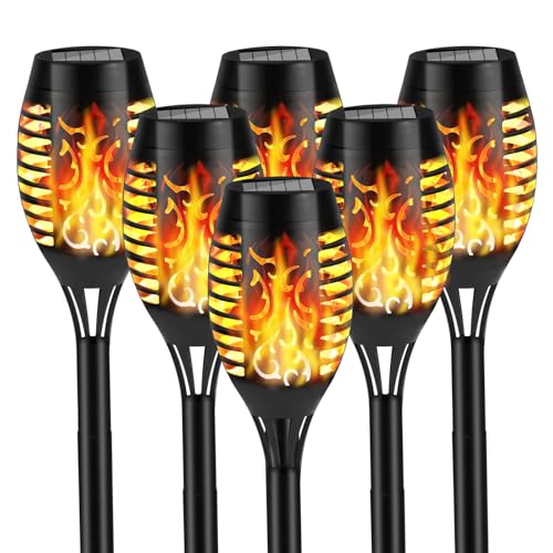 KOLYC Solar Flame Lights Outdoor, 6 Pack Solar Torch Light with Flickering Flame for Garden Decor...