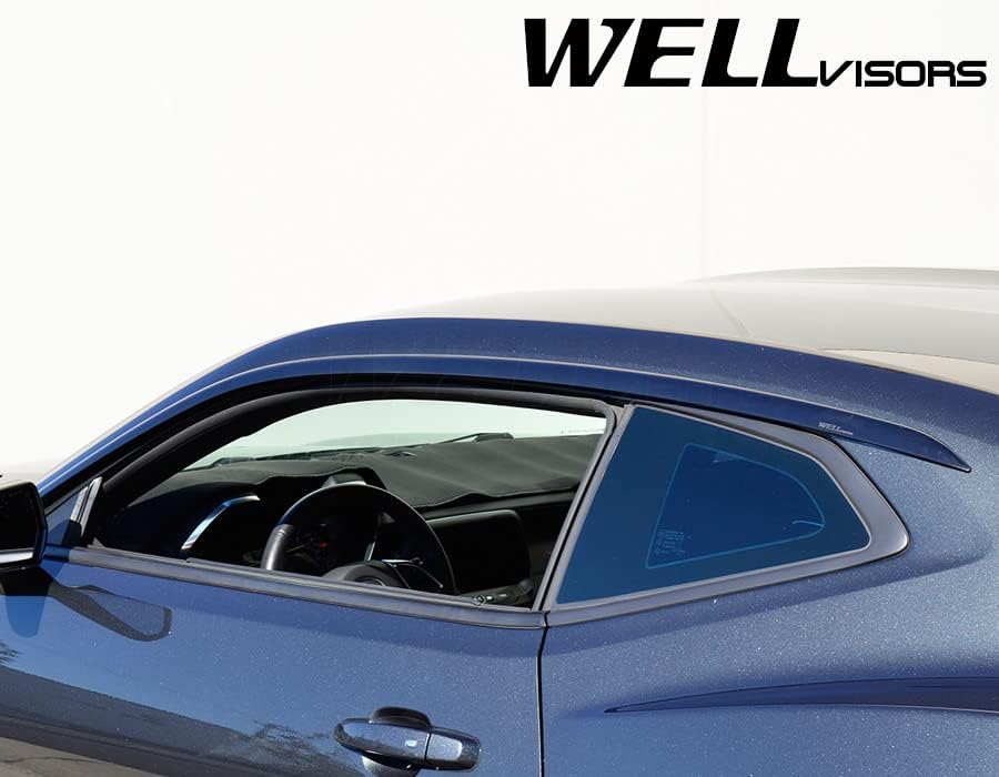 Wellvisors Rain Guards Deflectors For 2016-2020 Chevrolet Camaro Premium Visors