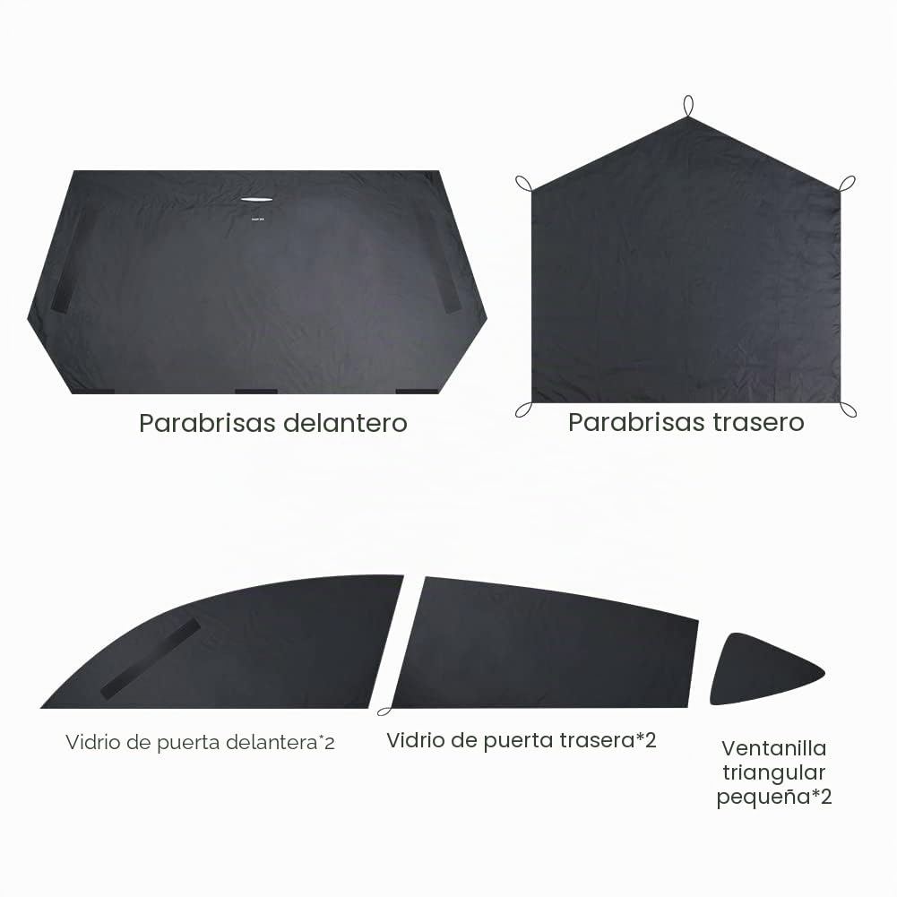 Havnby Tesla Model Y Cortinas de privacidad para Coche, protección Solar para Camping, Accesorios Plegables para Coche, protección UV y protección Solar, 8 Piezas,