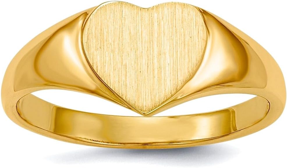 JewelryWeb 14k Yellow Gold Polished Signet Ring Size 6 Ring for Women