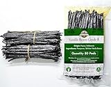 50 Tahitian Vanilla Beans Bulk for Making Vanilla Extract, Whole Vanilla Beans Extract Grade 4-5 inches, Perfect Homemade Extract, baking and cooking (50 Beans) (50 BEANS)