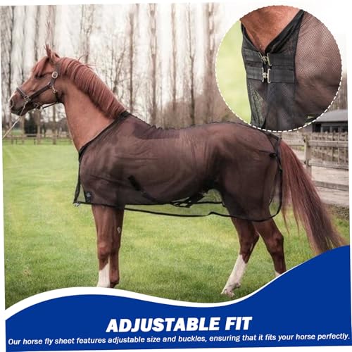 Mosquitera para caballos y manta de malla transpirable con hebilla ajustable 3