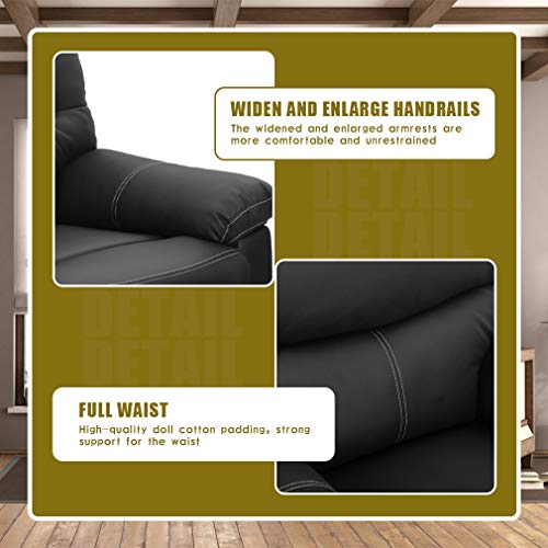 Fdw Pu Leather Sofa Recliner Couch Recliner Sofa Manual Reclining Sofa For Living Room Black #TOP3