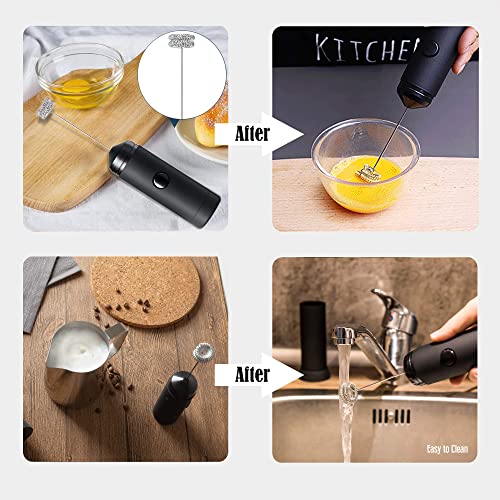 Montalatte Cappuccinatore Schiumatore A Batteria Per Caffè, Latte, Calda, Mixer Per Bevande A Lunga Durata Con Frusta In… - immagine 8