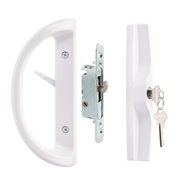 Buy HauSun Patio Sliding Door Handle Set with Lock Key Cylinder,Mortise Lock and Face Plate