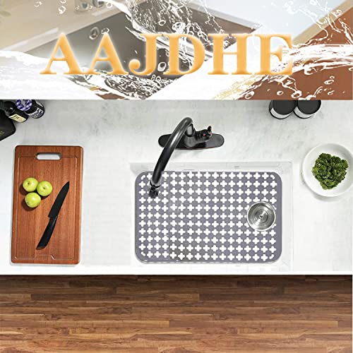Rear Drain Kitchen Sink Mats,2 Pcs Sink Protectors For Kitchen Sink,Silicone Sink Mat,Sink Mats For Bottom Of Kitchen Sink,Sink Mats For Stainless Steel Sink,Dish Drying Mat (Rear Drain) #TOP2