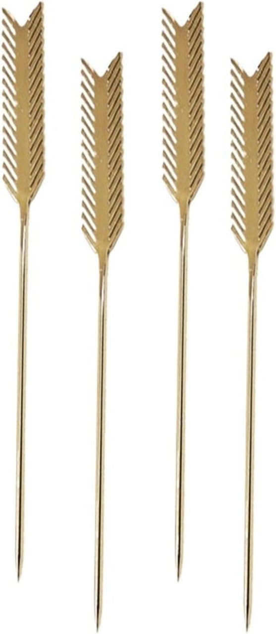 Stainless Steel Cocktail Picks, Fruits Toothpicks, Appetizer For Sandwich, Barbeque Snacks(6 pcs)