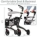 Vive Mobility Carbon Ultralight Rollator Walker - 4 Wheel Lightweight Carbon Fiber Walker for Seniors with Seat - All Terrain, Foldable, Height Adjustable - 300 lbs Weight Capacity, Mobility Aid
