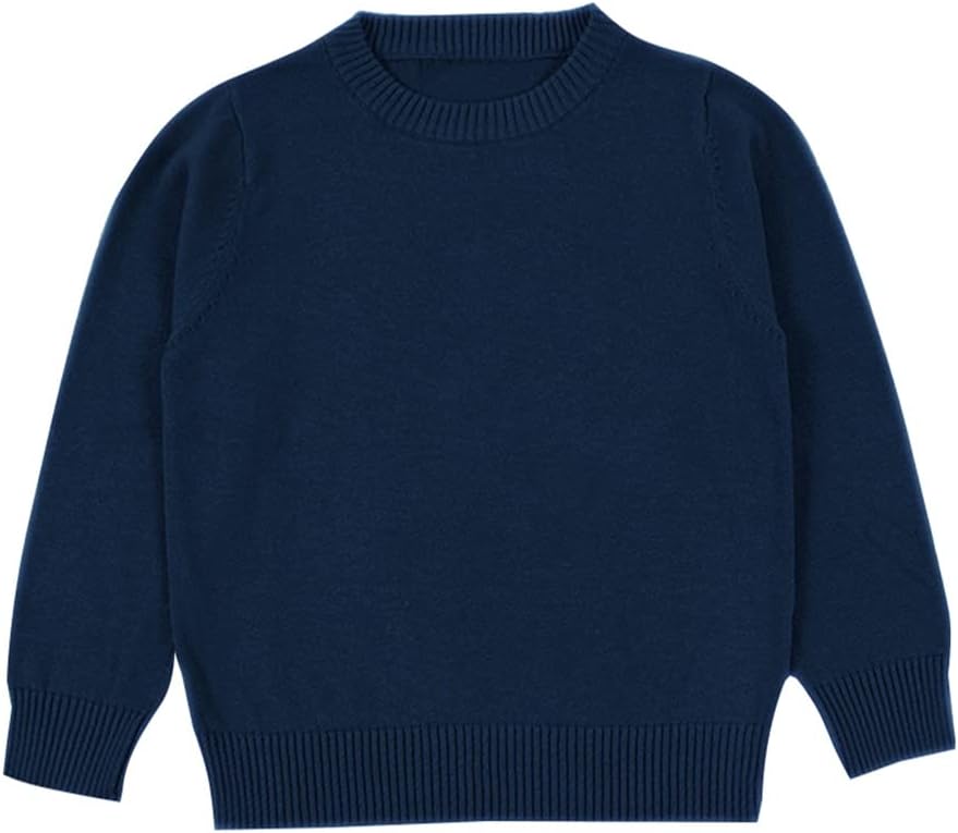 Baby Toddler Boys Sweater Girls Knit Pullover Sweatshirt Kids Long Sleeve Crew Neck Solid Casual Tops