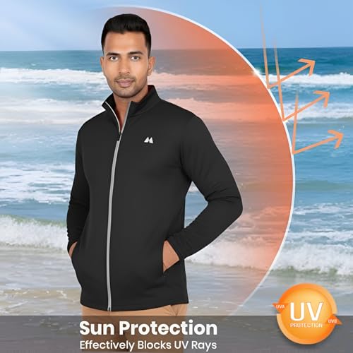 Image of Sun Protection Jacket Men| Sunscreen UV Protection Jacket for Mens Travel,Sports,Gym &Trekking Lightweight Stylish Jackets for Men's Winter Casual Wear