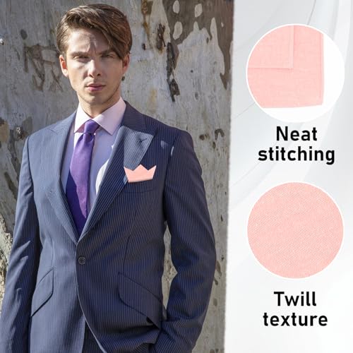 Image of LJBFNN Pocket Squares Handkerchiefs for Men Soft Cotton Mens Womens White Pocket Square with Holder for Suit Wedding Business